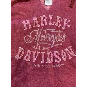 Harley Davidson Ride To Live Pink Sweatshirt Hoodie Size Large Women's